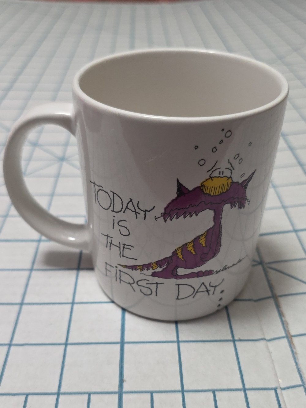 Russ Berrie 'Today Is The First Day...' Cat Mug, Vintage